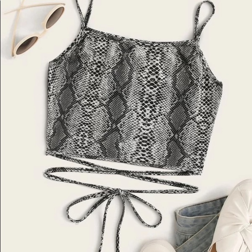 SHEIN snake skin print top